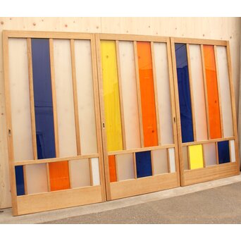 カラフルアクリルとガラスの建具　3枚1組　GD962 