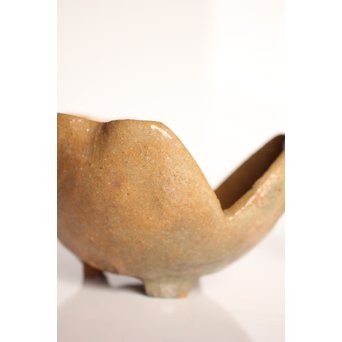 楽九代了入作　楽焼白釉三つ葉向付5客　S2800 