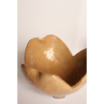 楽九代了入作　楽焼白釉三つ葉向付5客　S2800 