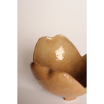 楽九代了入作　楽焼白釉三つ葉向付5客　S2800 