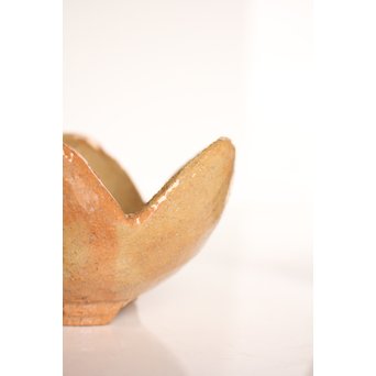 楽九代了入作　楽焼白釉三つ葉向付5客　S2800 