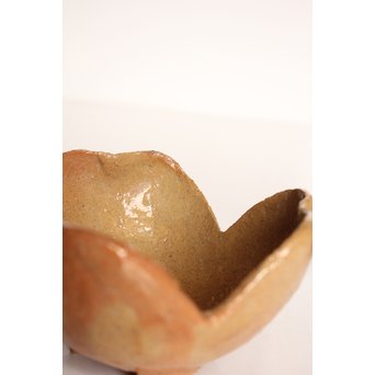 楽九代了入作　楽焼白釉三つ葉向付5客　S2800 