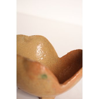 楽九代了入作　楽焼白釉三つ葉向付5客　S2800 