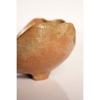 楽九代了入作　楽焼白釉三つ葉向付5客　S2800 