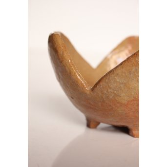 楽九代了入作　楽焼白釉三つ葉向付5客　S2800 