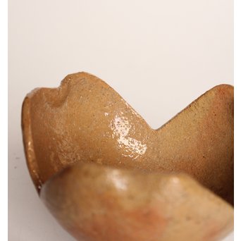 楽九代了入作　楽焼白釉三つ葉向付5客　S2800 