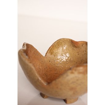 楽九代了入作　楽焼白釉三つ葉向付5客　S2800 