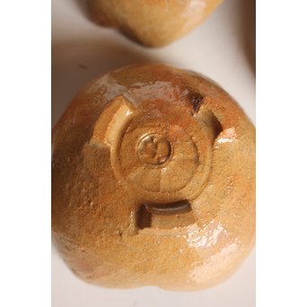 楽九代了入作　楽焼白釉三つ葉向付5客　S2800 