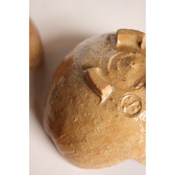 楽九代了入作　楽焼白釉三つ葉向付5客　S2800 