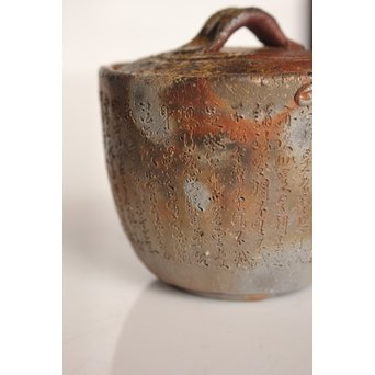 西坂春水　備前手造般若心経彫宝瓶/急須　K340 