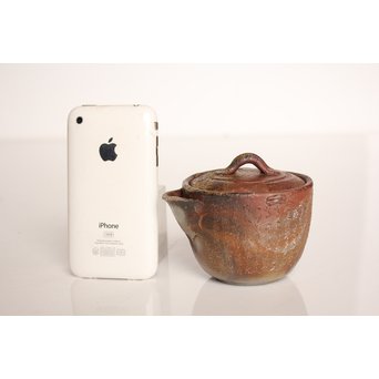 西坂春水　備前手造般若心経彫宝瓶/急須　K340 