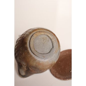 西坂春水　備前手造般若心経彫宝瓶/急須　K340 