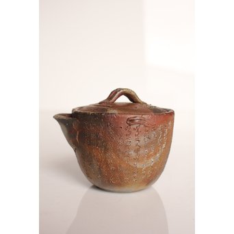 西坂春水　備前手造般若心経彫宝瓶/急須　K340 