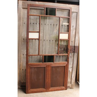 緑と白の色ガラス建具　GD964 