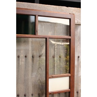 緑と白の色ガラス建具　GD964 