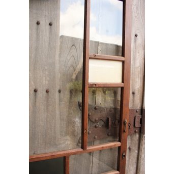 緑と白の色ガラス建具　GD964 