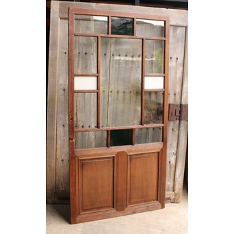 緑と白の色ガラス建具　GD964