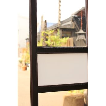 緑と白の色ガラス建具　GD964 