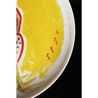 福田豊四郎　鶏　飾皿　S2806 