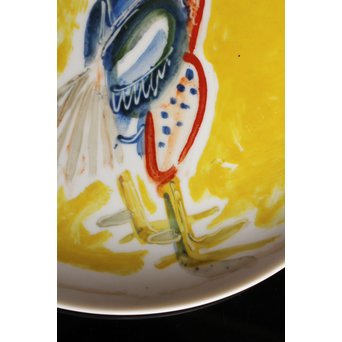 福田豊四郎　鶏　飾皿　S2806 