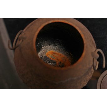 鈴木盛久　白肌日の丸型小型鉄瓶系釜　K345 