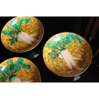 古九谷写　大根図　小皿5客1組　S2818 