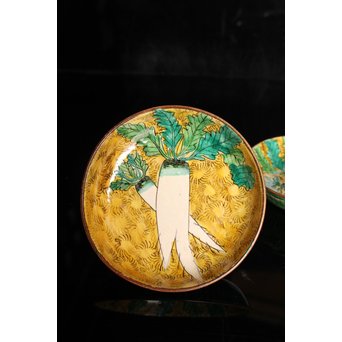 古九谷写　大根図　小皿5客1組　S2818 