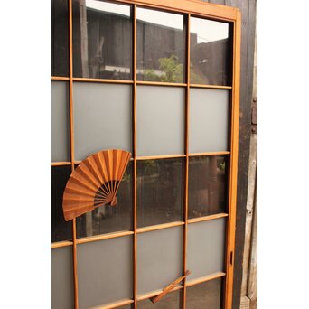 扇子模様中型建具/窓　2枚1組　GD968 縞々になるように　ガラス配置