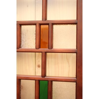 多種細分化升の色ガラス中型建具　2枚1組　GD977 