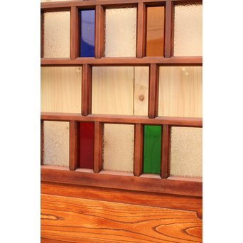 多種細分化升の色ガラス中型建具　2枚1組　GD977 