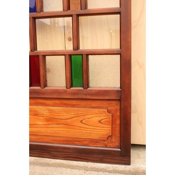 多種細分化升の色ガラス中型建具　2枚1組　GD977 