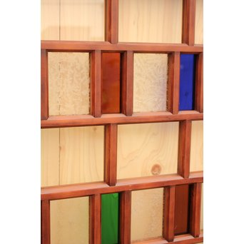 多種細分化升の色ガラス中型建具　2枚1組　GD977 