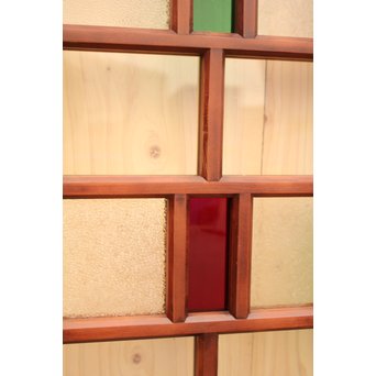 多種細分化升の色ガラス中型建具　2枚1組　GD977 