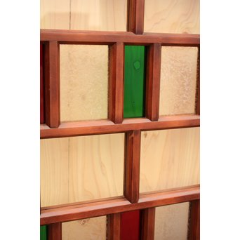 多種細分化升の色ガラス中型建具　2枚1組　GD977 