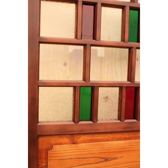 多種細分化升の色ガラス中型建具　2枚1組　GD977 