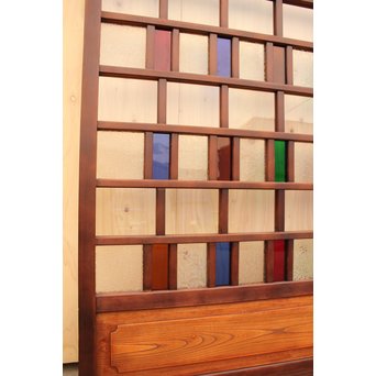 多種細分化升の色ガラス中型建具　2枚1組　GD977 