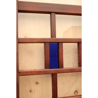 多種細分化升の色ガラス中型建具　2枚1組　GD977 