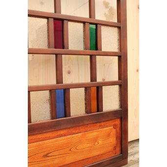 多種細分化升の色ガラス中型建具　2枚1組　GD977 