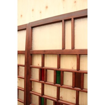 多種細分化升の色ガラス中型建具　2枚1組　GD977 