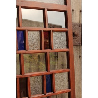 多種細分化升の色ガラス中型建具　2枚1組　GD977 