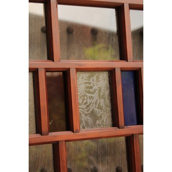 多種細分化升の色ガラス中型建具　2枚1組　GD977 