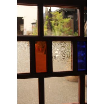 多種細分化升の色ガラス中型建具　2枚1組　GD977 