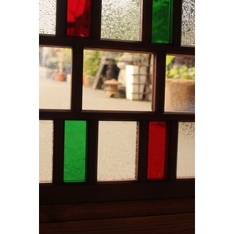 多種細分化升の色ガラス中型建具　2枚1組　GD977 