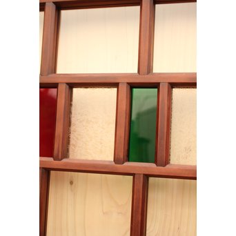 多種細分化升の色ガラス中型建具　2枚1組　GD977 