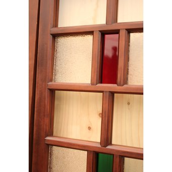 多種細分化升の色ガラス中型建具　2枚1組　GD977 