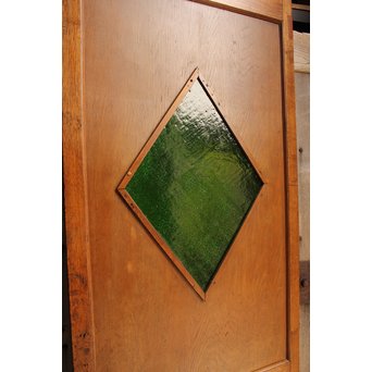 ハイサイズ大きな緑色ダイアガラスの建具　GD988 