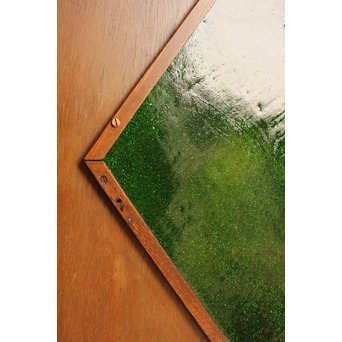 ハイサイズ大きな緑色ダイアガラスの建具　GD988 