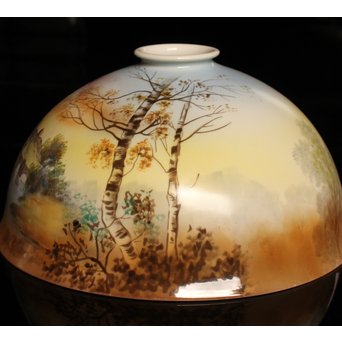 日陶オールドノリタケ洋画電笠/照明　A1618 