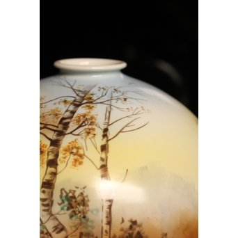 日陶オールドノリタケ洋画電笠/照明　A1618 