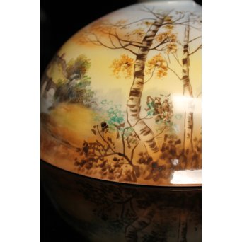 日陶オールドノリタケ洋画電笠/照明　A1618 